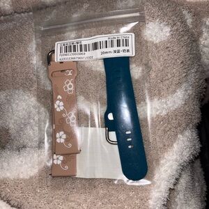 Amazon Replacement Silicone Watch Bands in Tan Floral and Teal Blue